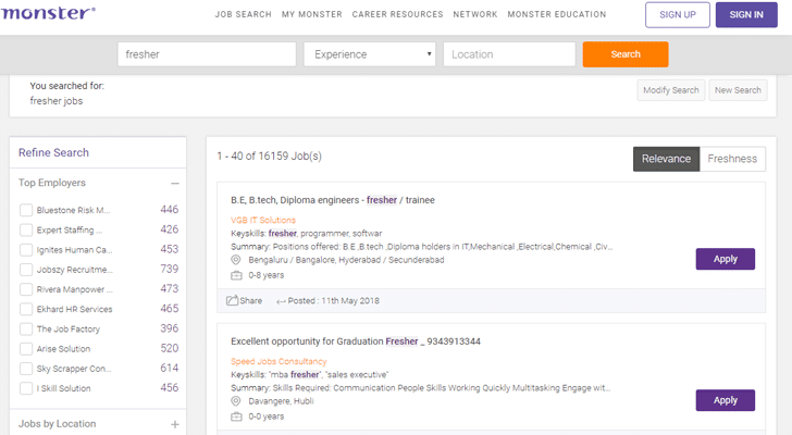 monster india job posting cost