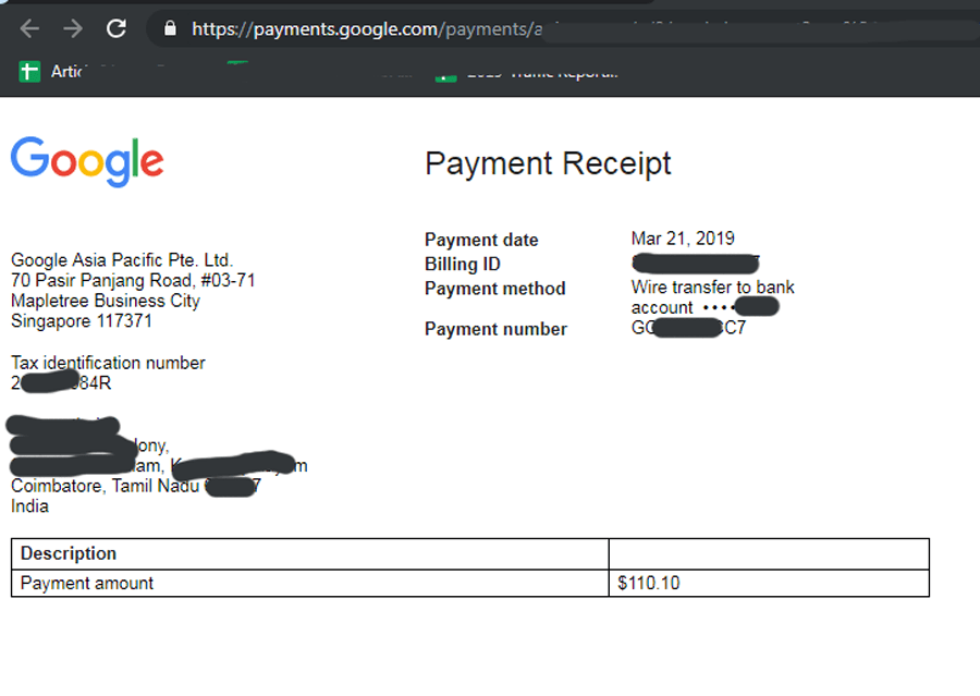 Google Adsense Payment 0001